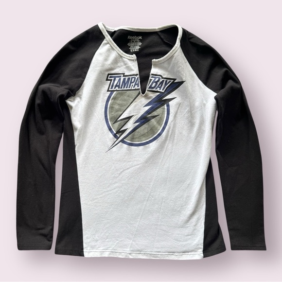 Women's Tampa Bay Lightning Black and White Long Sleeve Top - Picture 2 of 8
